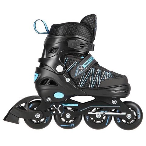 NH11912 A 2w1 BLACK/BLUE ROZM. L(39-42) ŁYŻWOROLKI Z WYM. PŁ. HOKEJOWĄ NILS EXTREME