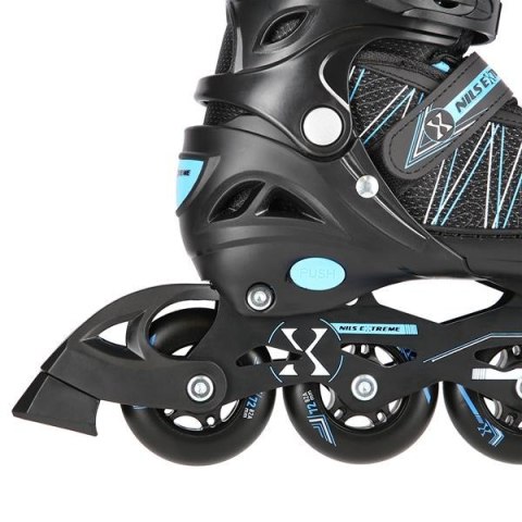 NH11912 A 2w1 BLACK/BLUE ROZM. L(39-42) ŁYŻWOROLKI Z WYM. PŁ. HOKEJOWĄ NILS EXTREME