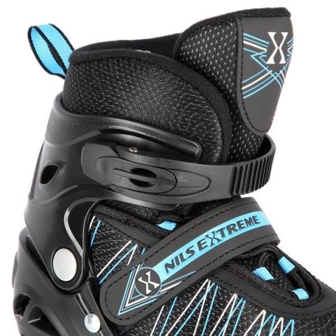 NH11912 A 2w1 BLACK/BLUE ROZM. L(39-42) ŁYŻWOROLKI Z WYM. PŁ. HOKEJOWĄ NILS EXTREME