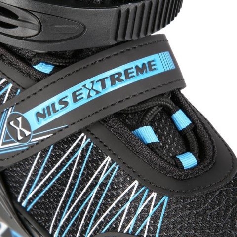 NH11912 A 2w1 BLACK/BLUE ROZM. L(39-42) ŁYŻWOROLKI Z WYM. PŁ. HOKEJOWĄ NILS EXTREME