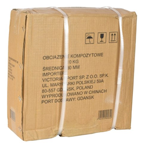 OBCIĄŻENIE BETONOWE KOMPOZYTOWE 10KG EB FIT FI29,5 OBCIĄŻENIE BETONOWE KOMPOZYTOWE 10KG EB FIT FI29,5