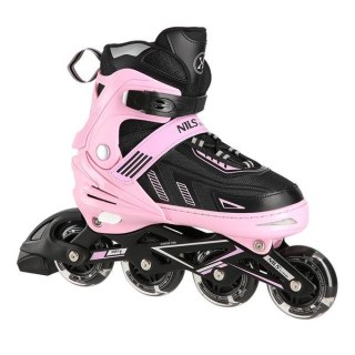 NA11230A różowe LED ROZM. M(35-38) ŁYŻWOROLKI NILS EXTREME