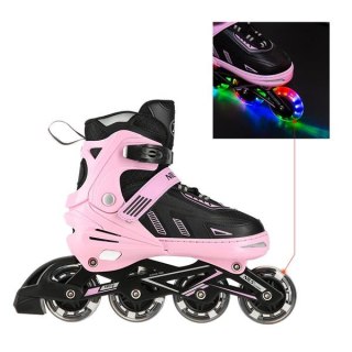 NA11230A różowe LED ROZM. M(35-38) ŁYŻWOROLKI NILS EXTREME