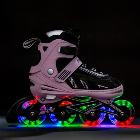 NA11230A różowe LED ROZM. M(35-38) ŁYŻWOROLKI NILS EXTREME