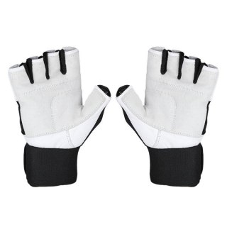 RST04 WHITE-BLACK ROZM. XXL RĘKAWICE NA SIŁOWNIĘ HMS