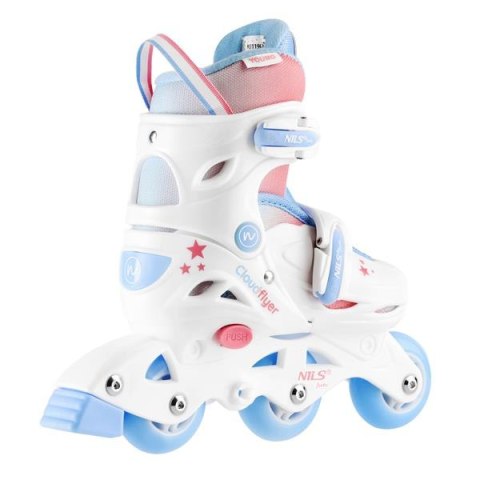 NJ1190 ŁYŻWOROLKA 3W1 THREE STEPS W ZESTAWIE Z WROTKĄ BIAŁA ROZM. S (30-33) NILS FUN