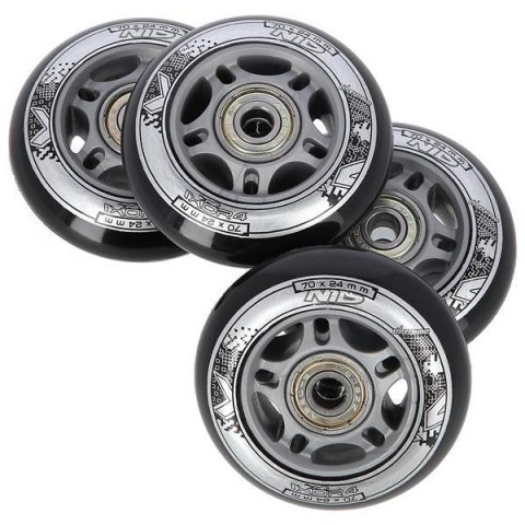 PU 70x24 82A CZARNE N (4 szt.) + ABEC-9 (8 szt.) ZESTAW NILS EXTREME PU 70x24 82A CZARNE N (4 szt.) + ABEC-9 (8 szt.) ZESTAW NILS EXTREME