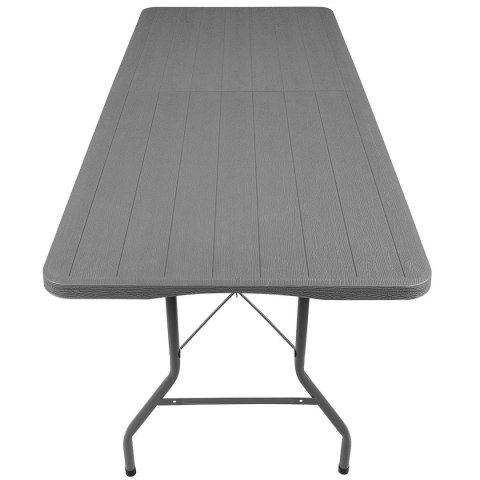 STÓŁ CATERINGOWY SKŁADANY W WALIZKĘ 180x74CM MAX.100KG WOODLAND DESKA CIEMNY SZARY