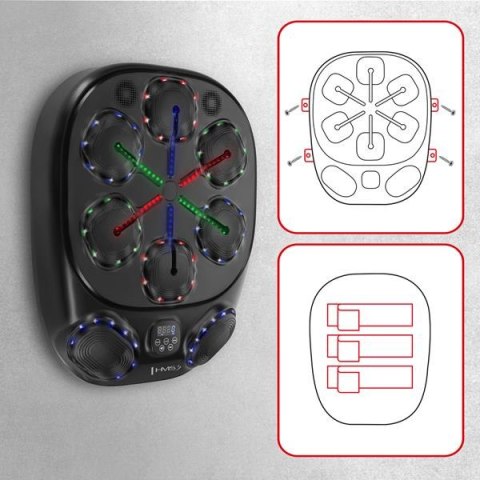 TB10 ELEKTRONICZNA TARCZA BOKSERSKA BLUETOOTH Z MUZYKĄ I RĘKAWICAMI BATERIA 4000MAH HMS