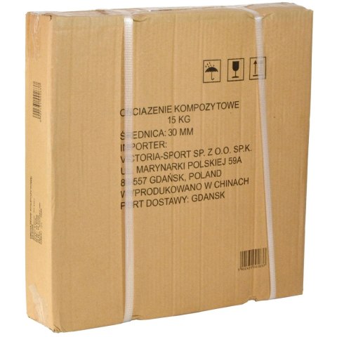 OBCIĄŻENIE BETONOWE KOMPOZYTOWE 15KG EB FIT FI29,5 OBCIĄŻENIE BETONOWE KOMPOZYTOWE 15KG EB FIT FI29,5