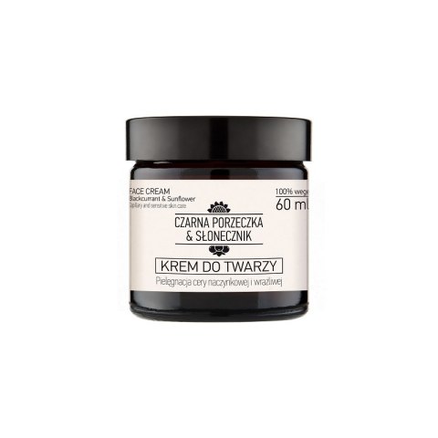 Krem do twarzy cera naczynkowa i wrażliwa czarna porzeczka & słonecznik 60 ml - naturalne pochodzenie składników Krem do twarzy cera naczynkowa i wrażliwa czarna porzeczka & słonecznik 60 ml - naturalne pochodzenie składników