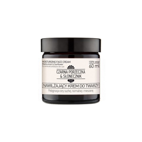 Nawilżający krem do twarzy czarna porzeczka & słonecznik 60 ml - naturalne pochodzenie składników Nawilżający krem do twarzy czarna porzeczka & słonecznik 60 ml - naturalne pochodzenie składników