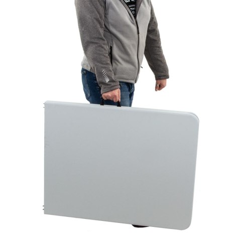 STÓŁ CATERINGOWY BANKIETOWY SKŁADANY W WALIZKĘ 180X70CM MAX.100KG biały