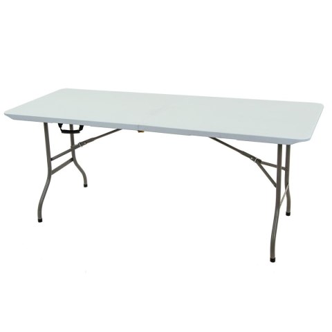 STÓŁ CATERINGOWY BANKIETOWY SKŁADANY W WALIZKĘ 180X70CM MAX.100KG biały
